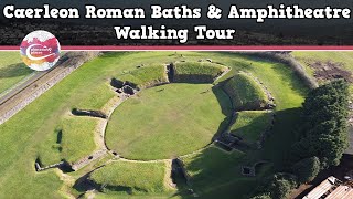 CAERLEON ROMAN BATHS amp AMPHITHEATRE WALES  Walking Tour  Pinned on Places [upl. by Eicyaj487]