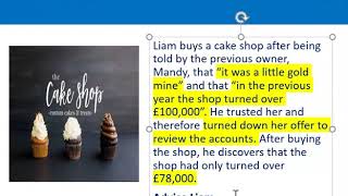 How to apply misrepresentation Liam cupcake scenario [upl. by Bianchi]