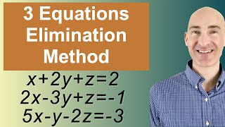 Solving Systems of 3 Equations Elimination [upl. by Eibbed]