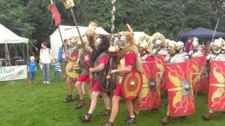 Roman Reenactment at the Amphitheatre in Caerleon Marching In [upl. by Wons]