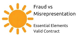 Fraud vs Misrepresentation  Other Essential Elements of a Valid Contract  CA CPT  CS amp CMA [upl. by Dredi626]